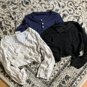 Stylish Tops in Grey, Cream, and Navy